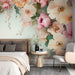 Papier peint floral délicat et coloré avec fleurs épanouies pour chambre élégante