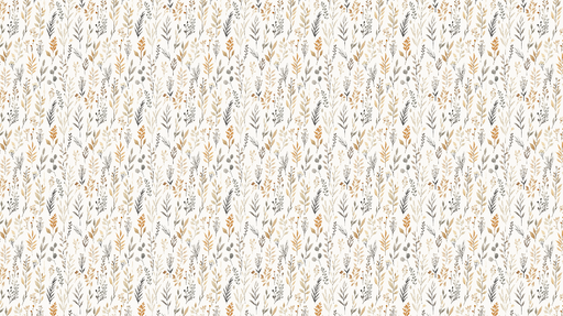 Papier peint fleurs et feuillage Motifs délicats de fleurs et feuilles en nuances de beige et noir