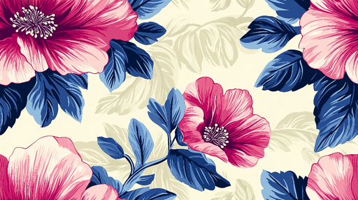 Papier peint fleurs exotiques Motif floral vibrants sur fond clair