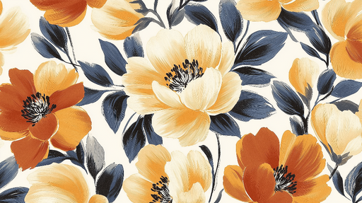 Papier peint fleurs exotiques avec motif floral aux couleurs vibrantes pour décoration murale élégante.