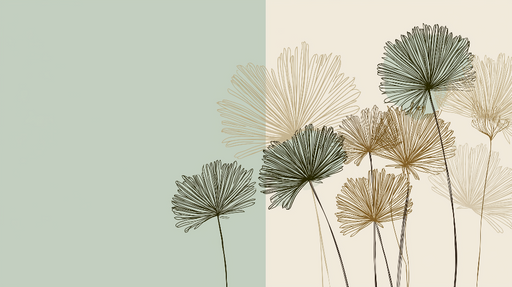 Papier peint fleurs géométriques Motifs linéaires délicats sur fond pastel