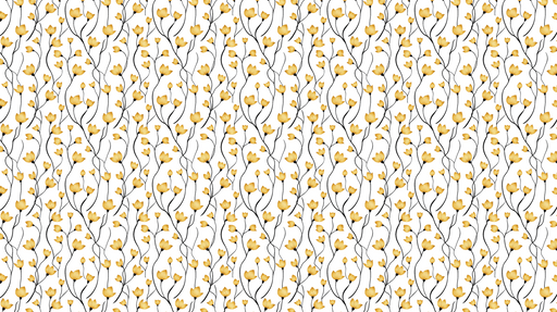 Papier peint fleurs jaunes Élégantes fleurs dorées sur un fond blanc