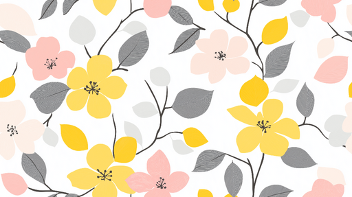 Papier peint fleurs jaunes et roses Motifs floraux aux teintes vives