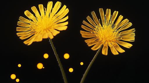 Papier peint fleurs jaunes Fleurs éclatantes sur fond sombre