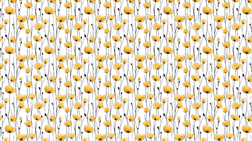 Papier peint fleurs jaunes Motif de fleurs jaunes et fond blanc