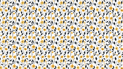 Papier peint fleurs jaunes Motif fleuri éclatant sur fond blanc