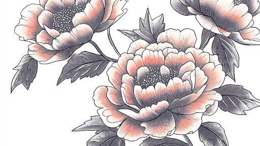 Papier peint fleurs magnifiques avec pivoines aux teintes douces et élégantes pour décoration murale raffinée.