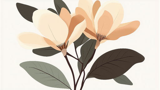 Papier peint fleurs Magnolias doux et élégants