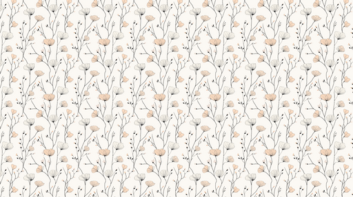 Papier peint fleurs Motif de fleurs dessinées à la main sur fond clair