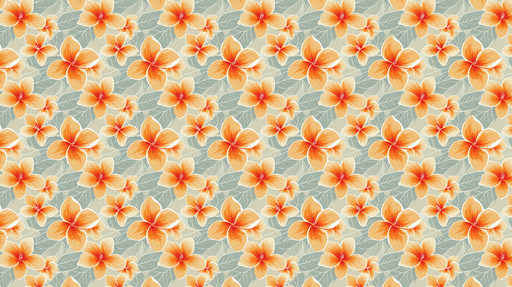 Papier peint fleurs oranger Motif floral vibrant aux teintes chaleureuses