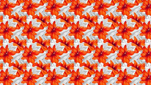 Papier peint fleurs oranges Fleurs éclatantes sur fond blanc avec feuillage subtil
