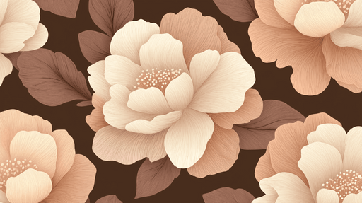 Papier peint fleurs pastel Entre beige et rose pale