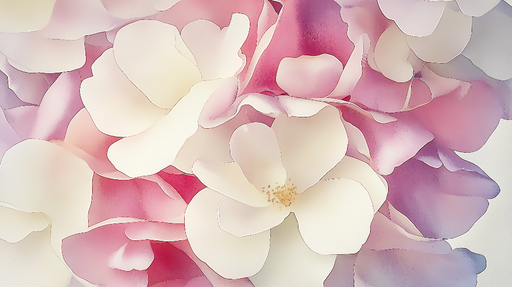 Papier peint fleurs pastel Pétales doux et dégradés délicats