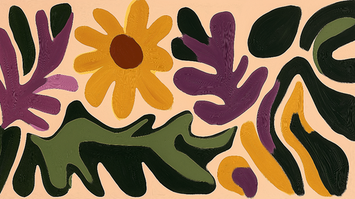 Papier peint fleurs Peinture solaire en pastel