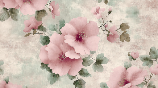 Papier peint fleurs roses Design délicat et romantique