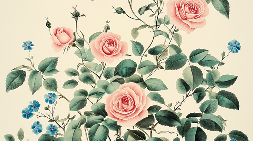 Papier peint fleurs roses Élégance florale sur fond doux