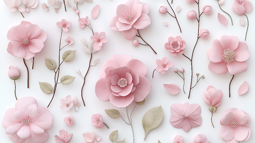 Papier peint fleurs roses Fleurs délicates et harmonie subtile