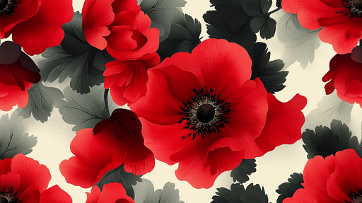 Papier peint fleurs rouges Élégance florale moderne