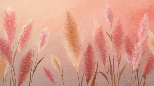 Papier peint fleurs sauvages Éclats de roses et nuances dorées sur fond pastel