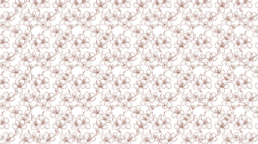 Papier peint fleurs stylisées Motifs floraux délicats en lignes brun clair