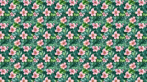 Papier peint fleurs tropicales Bouquet de fleurs roses sur fond vert luxuriant