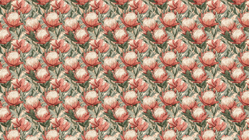 Papier peint fleurs tropicales Motifs de fleurs exotiques aux teintes douces