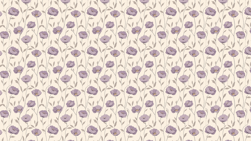 Papier peint fleurs violettes Motif de fleurs violettes sur fond neutre