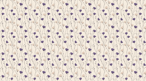 Papier peint fleurs violettes Un délicat motif de fleurs sur fond beige