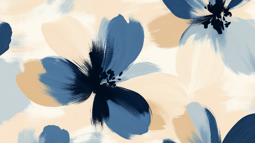 Papier peint floral abstrait avec fleurs aux tons doux et vibrants pour décoration murale moderne.