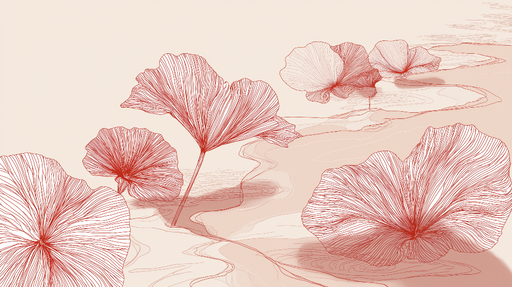 Papier peint floral abstrait Motifs fins de fleurs sur fond délicat