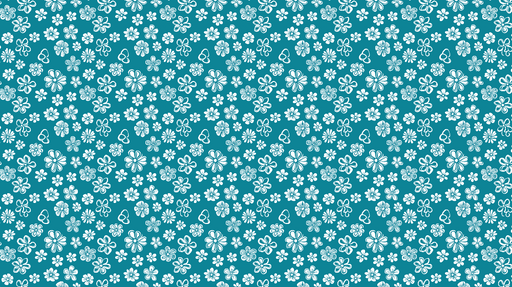 Papier peint floral aquatique Motifs de fleurs blanches sur fond turquoise