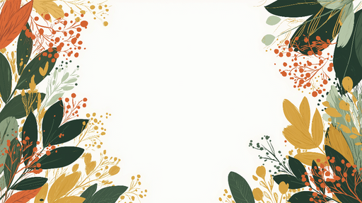 Papier peint floral automnal Motifs de feuilles et baies aux teintes chaleureuses