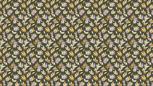 Papier peint floral aux feuilles colorées Motif de feuilles sur fond sombre