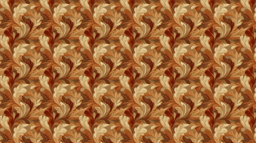 Papier peint floral aux tons chauds Motif de feuillage riche en nuances de marron et crème