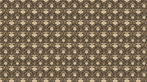 Papier peint floral baroque Motif de fleurs crème sur fond marron sombre