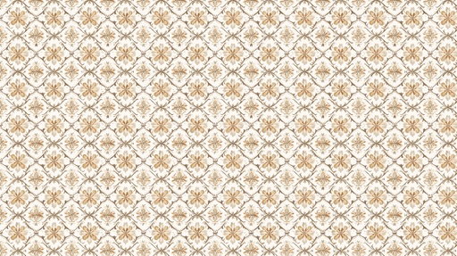 Papier peint floral beige et crème Motif avec fleurs et ornements géométriques