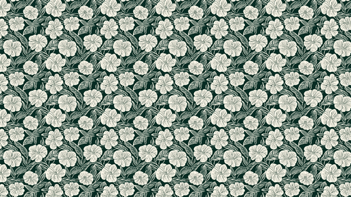 Papier peint floral beige et vert foncé Motifs de fleurs et feuillages sur fond sombre