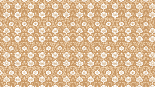 Papier peint floral beige Motif de fleurs blanches sur fond doux
