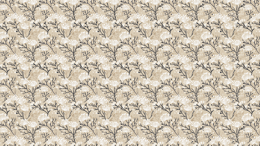 Papier peint floral beige Motifs de fleurs et de branches en noir et blanc