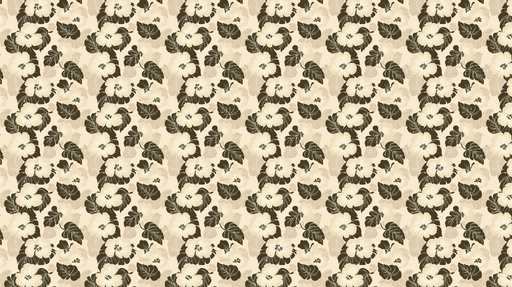 Papier peint floral beige Motifs de fleurs et feuillage en nuances douces