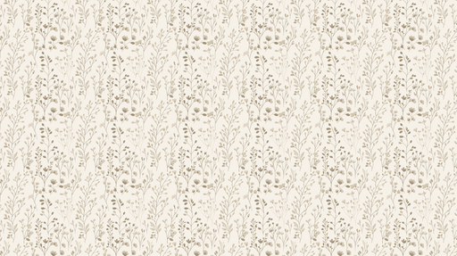 Papier peint floral beige Motifs délicats de fleurs et feuillages subtils