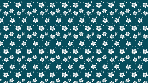 Papier peint floral blanc Fleurs délicates sur fond bleu profond