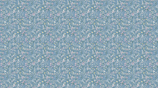 Papier peint floral bleu Charmant motif de fleurs délicates sur fond bleu