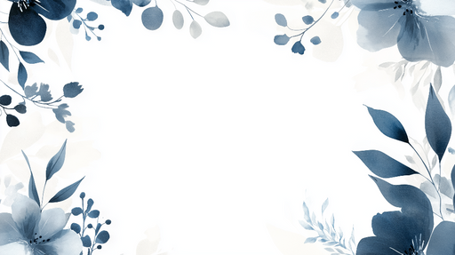 Papier peint floral bleu Fleurs délicates et feuillage doux