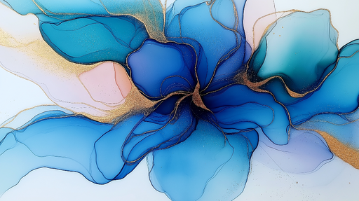 Papier peint floral bleu Illustration délicate aux nuances apaisantes