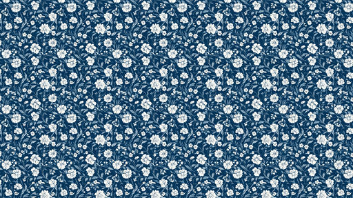 Papier peint floral bleu marine Motifs de fleurs blanches élégants sur fond sombre