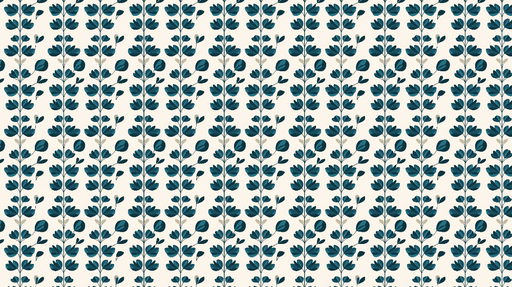 Papier peint floral bleu Motif de feuilles stylisées sur fond clair