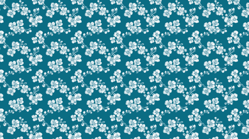 Papier peint floral bleu Motif de fleurs blanches avec un fond bleu profond