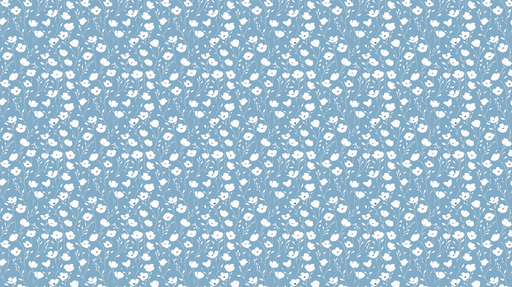 Papier peint floral bleu Motif de fleurs blanches sur fond bleu