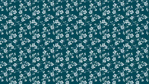 Papier peint floral bleu Motif de fleurs blanches sur joli fond bleu profond